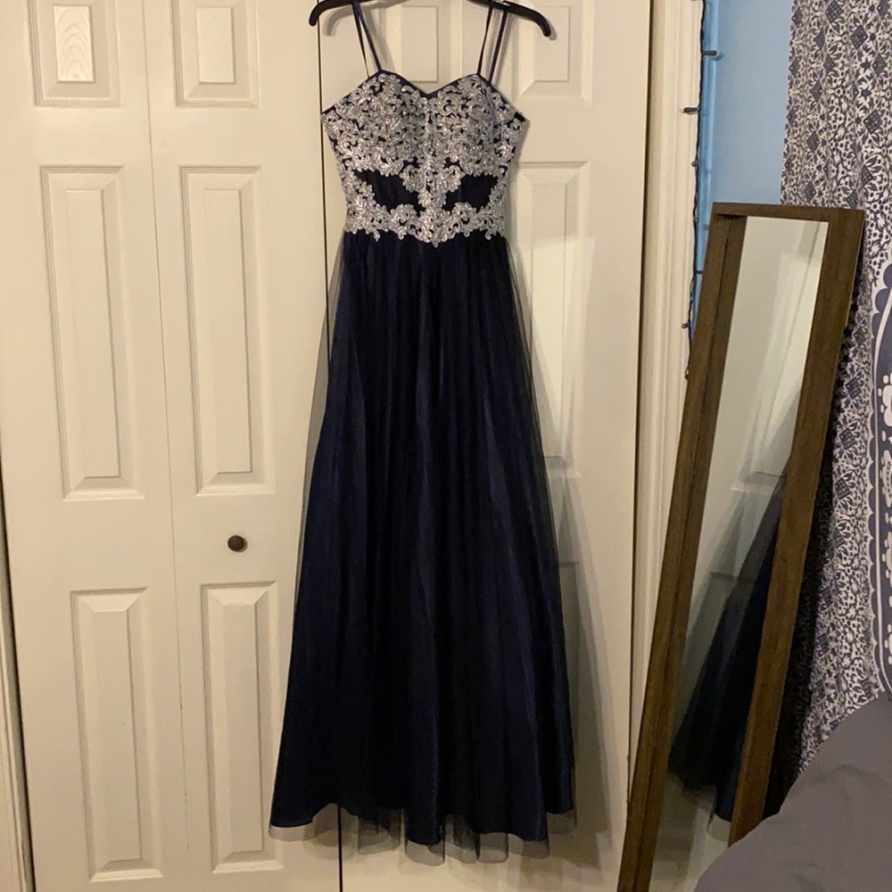 Camille La Vie Navy Prom Dress